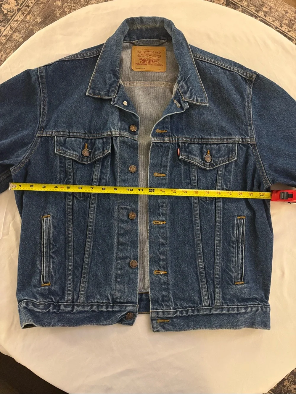 Vintage 80s Levi's 70506-0216 Blue Denim Trucker Jacket - Size 44